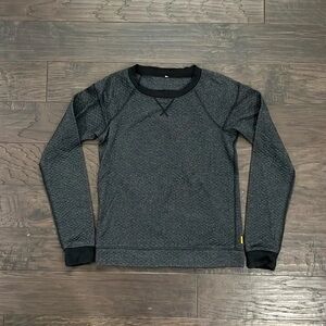 Quilted Crewneck Pullover Sweatshirt - Charcoal Gray